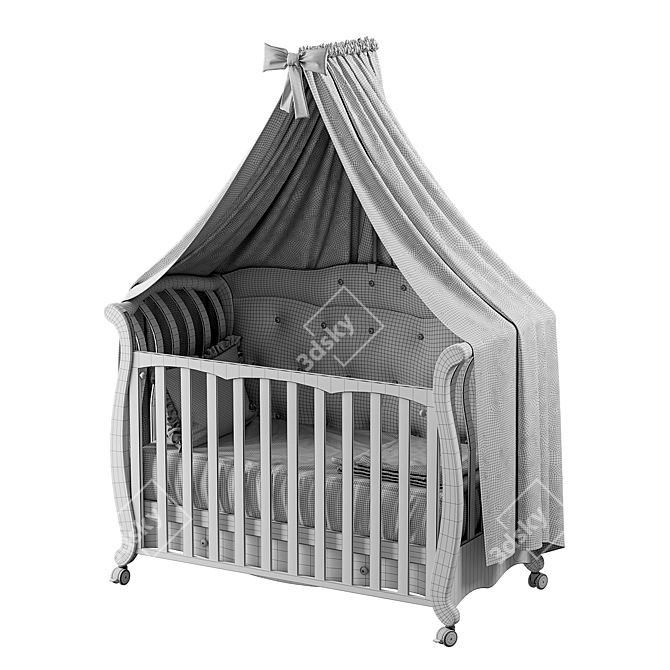 Andrea Vip Baby Bed: Stylish and Spacious 3D model image 4