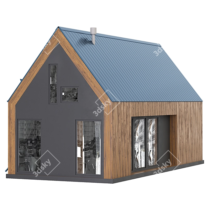 Rustic Barn House Kit 3D model image 3