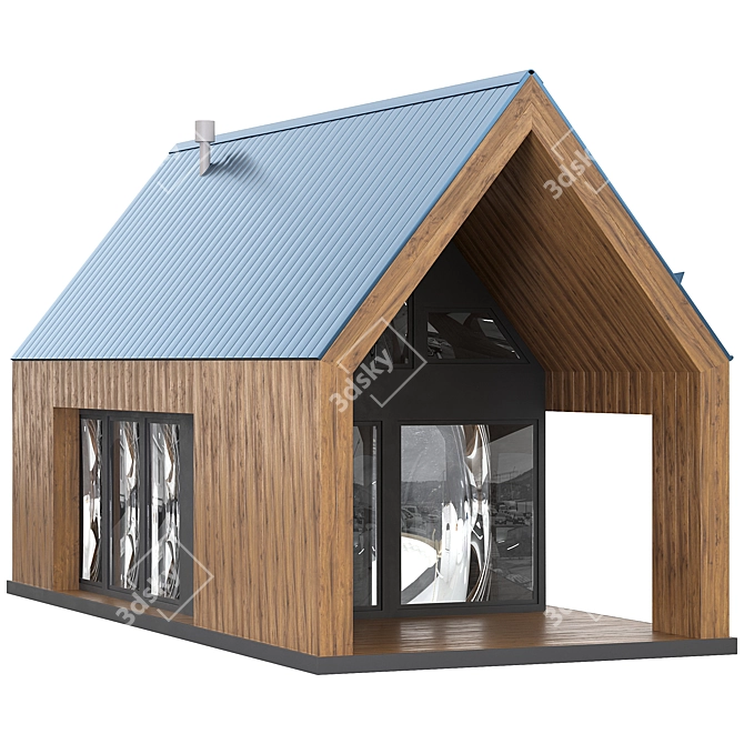 Rustic Barn House Kit 3D model image 4
