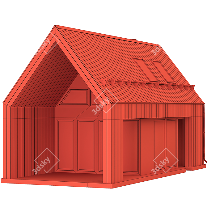 Rustic Barn House Kit 3D model image 5