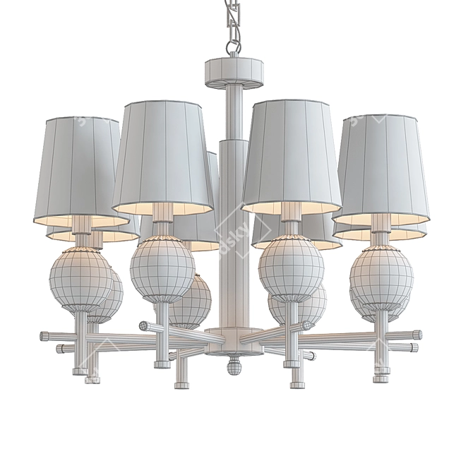 American Crystal Ball Pendant Lights 3D model image 2