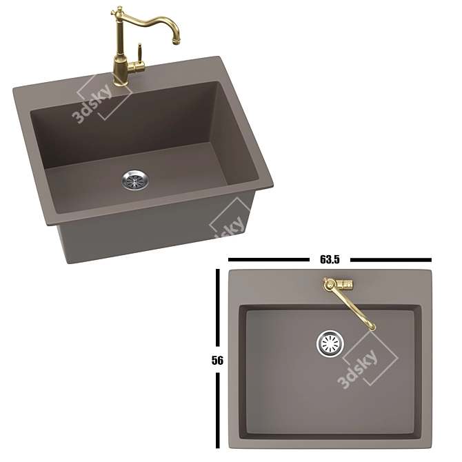 Schock Sink: Elegant & Functional 3D model image 4