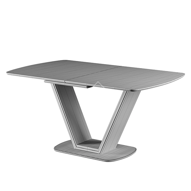 Sleek Samurai Dining Table 3D model image 2