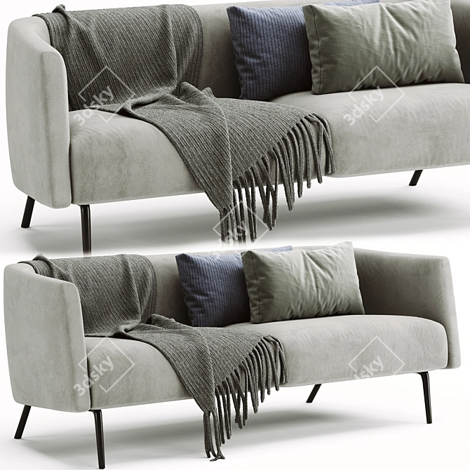 Kaiwa Contemporary Sofa - Modern Design, V-Ray Render (3Ds Max 2013) 3D model image 2