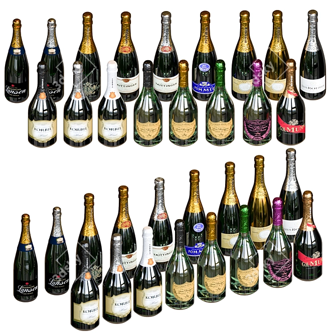 Ultimate Champagne Assortment 3D model image 1
