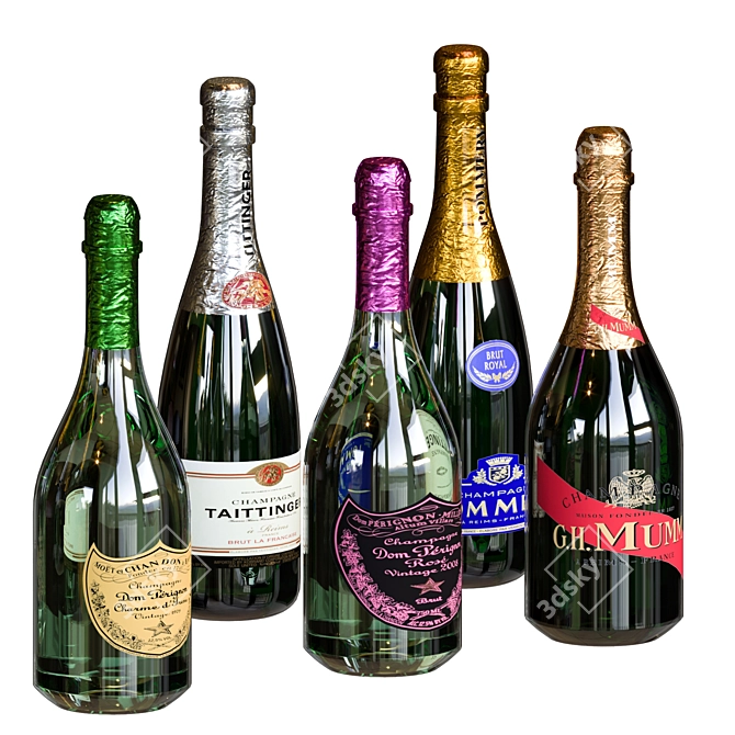 Ultimate Champagne Assortment 3D model image 3