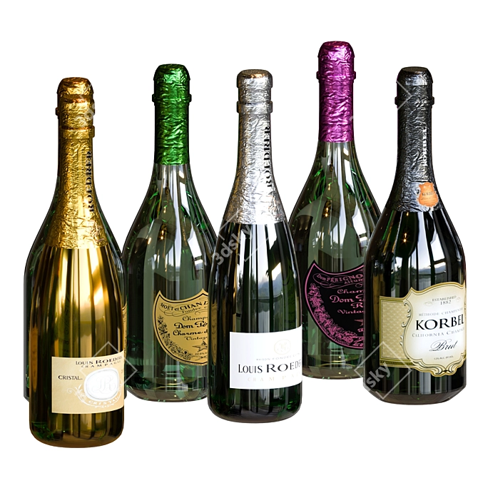 Ultimate Champagne Assortment 3D model image 4