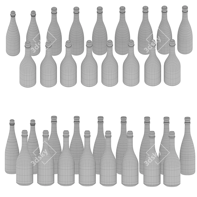 Ultimate Champagne Assortment 3D model image 5