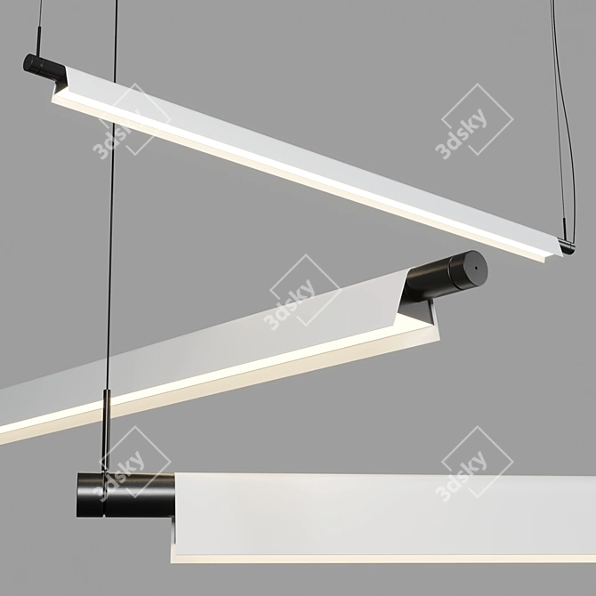 Compendium D81BW: Sleek Hanging Lamp 3D model image 3