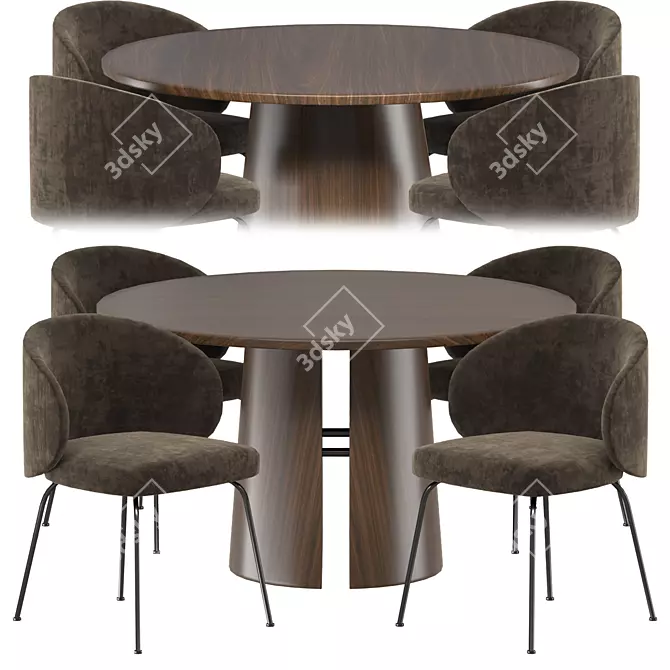 Modern Teulat Cep Dining Table with La Forma Minna Chair Set 3D model image 1