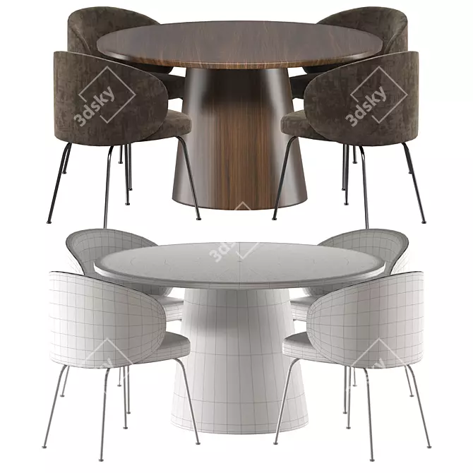 Modern Teulat Cep Dining Table with La Forma Minna Chair Set 3D model image 2