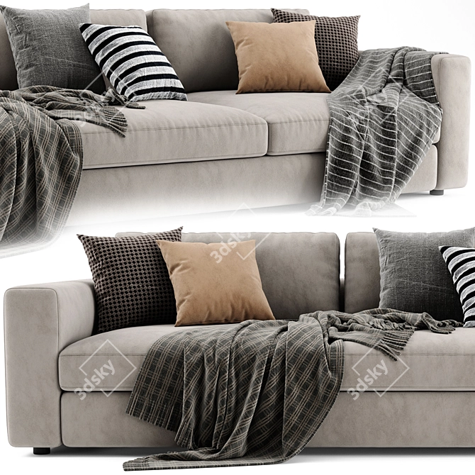 Ditre Italia Urban 3-Seater Sofa: Modern Elegance for Your Space 3D model image 2