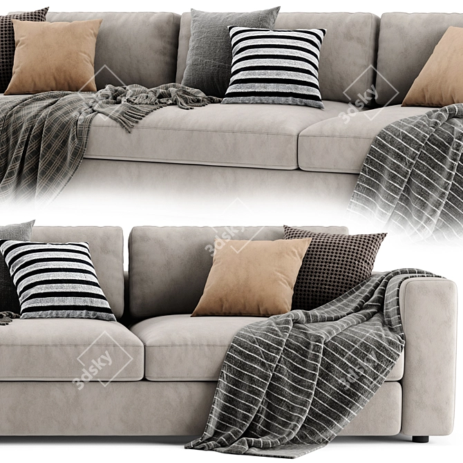 Ditre Italia Urban 3-Seater Sofa: Modern Elegance for Your Space 3D model image 4