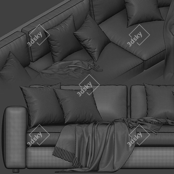 Ditre Italia Urban 3-Seater Sofa: Modern Elegance for Your Space 3D model image 5