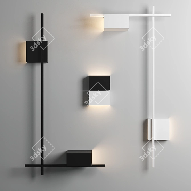 Modern Burton Wall Light 3D model image 1