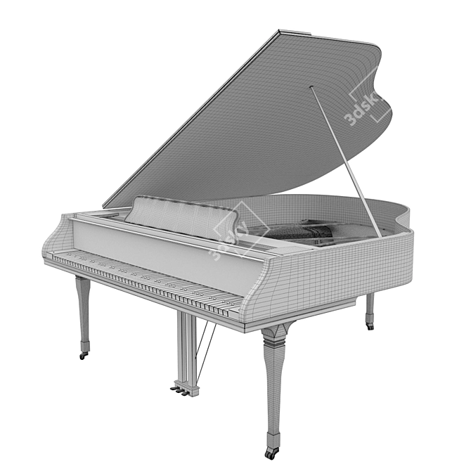 Elegant Classic Piano 3D model image 2