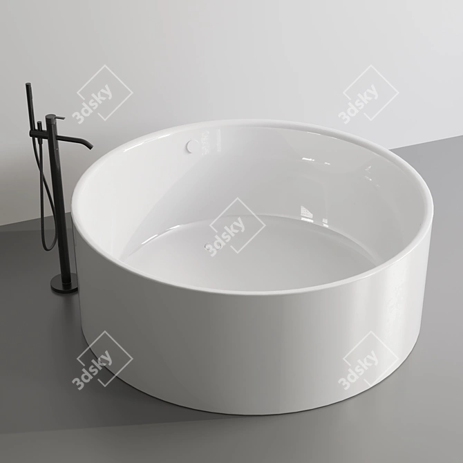 Silhouette Freestanding Bathtub and Faucet Set 3D model image 2