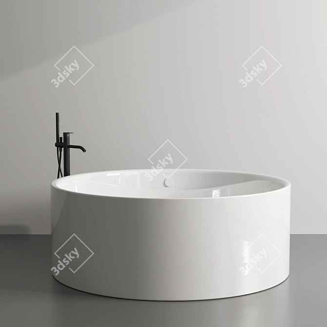 Silhouette Freestanding Bathtub and Faucet Set 3D model image 3