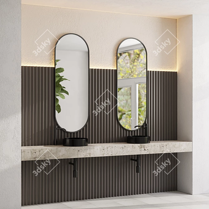 Luxury Bathroom Furniture Set 3D model image 2