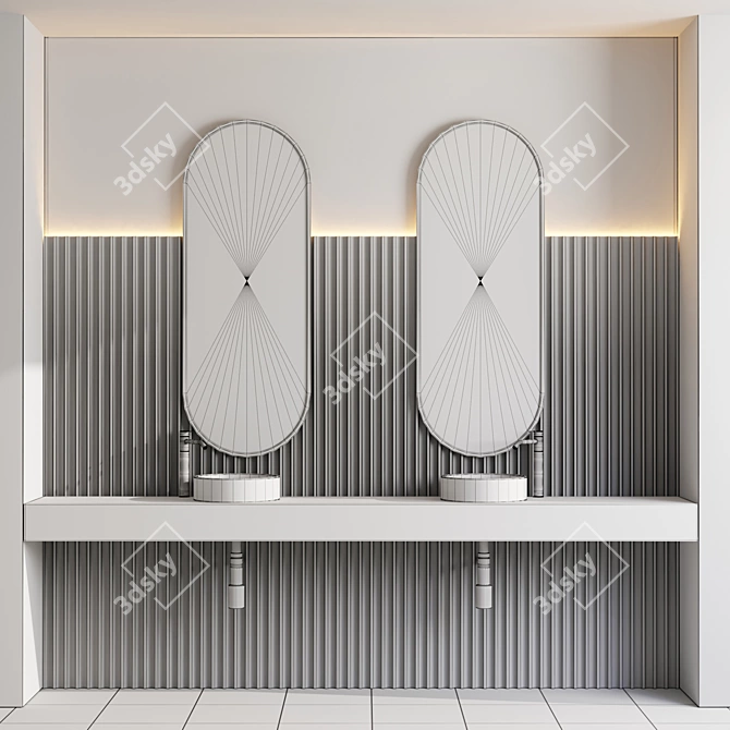 Luxury Bathroom Furniture Set 3D model image 4