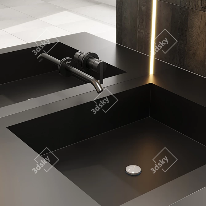 Elegant Bathroom Set with Inbani Faucet 3D model image 5