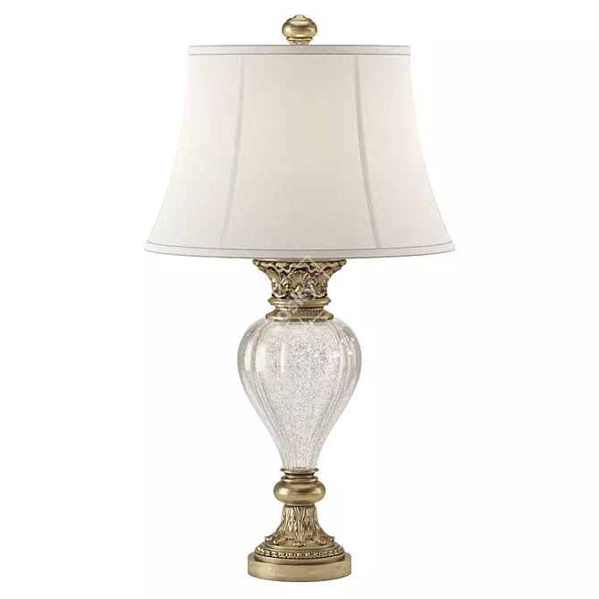 Elegant Antique Gold Mercury Glass Table Lamp 3D model image 1