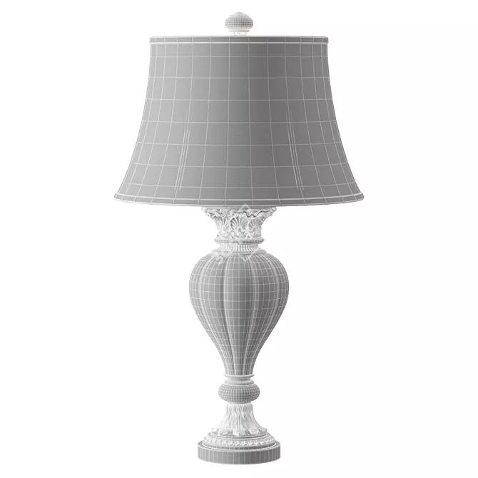 Elegant Antique Gold Mercury Glass Table Lamp 3D model image 2