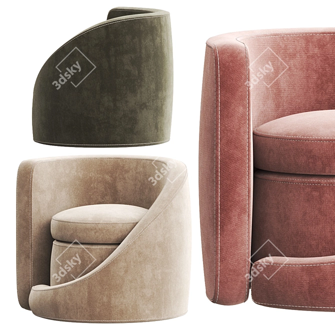 Spiral Lounge Chairs: Stylish and Comfortable 3D model image 4