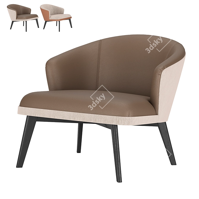 Nelly Armchair: Stylish and Comfortable 3D model image 1