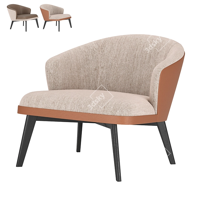 Nelly Armchair: Stylish and Comfortable 3D model image 2