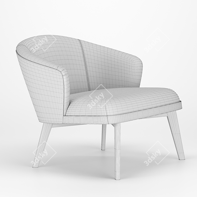 Nelly Armchair: Stylish and Comfortable 3D model image 5