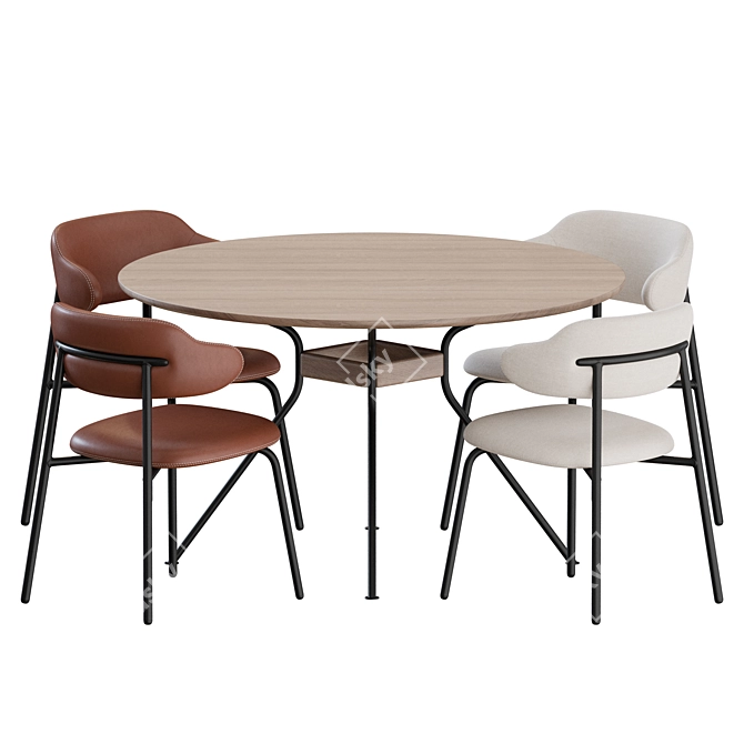 Modern Aloa Dining Set by Artifort 3D model image 1