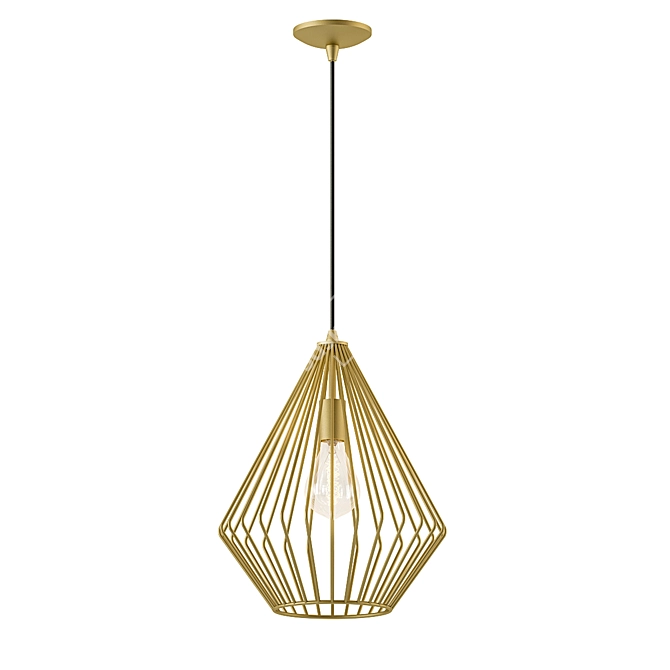 Antique Brass Geometric Pendant 3D model image 1