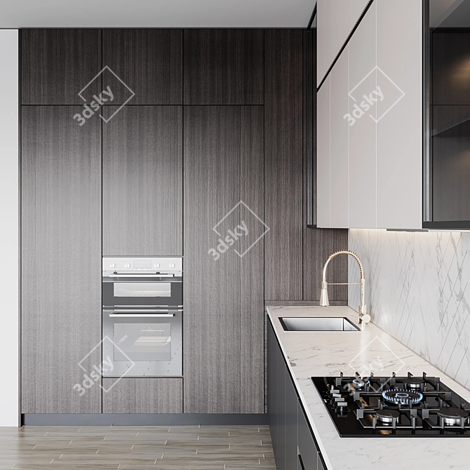 Modern Kitchen Design Kit 3D model image 2