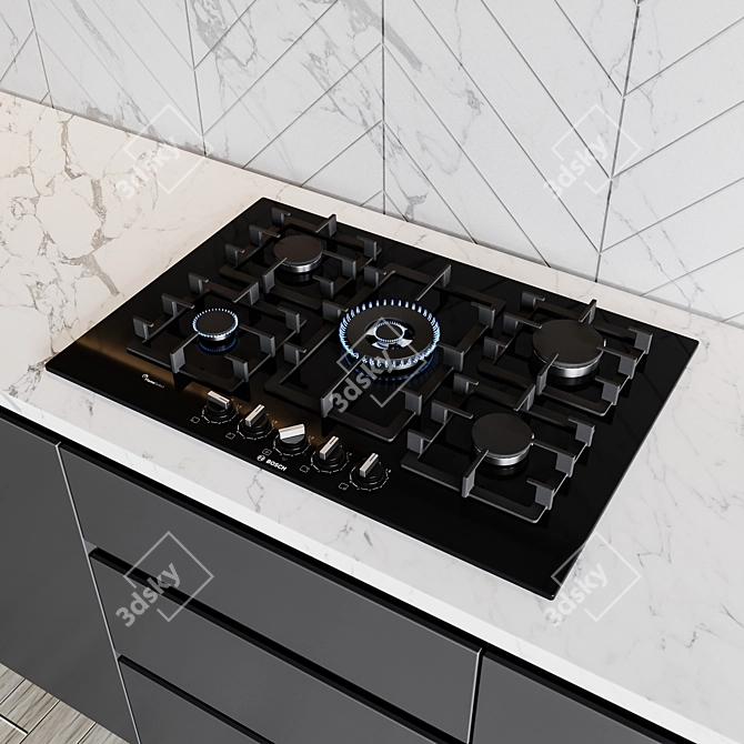 Modern Kitchen Design Kit 3D model image 5
