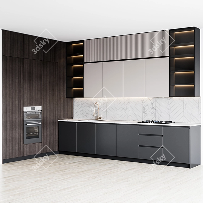 Modern Kitchen Design Kit 3D model image 8