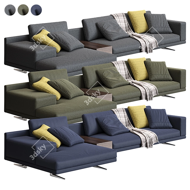 Poliform Mondrian Corner Sofa 3D model image 3