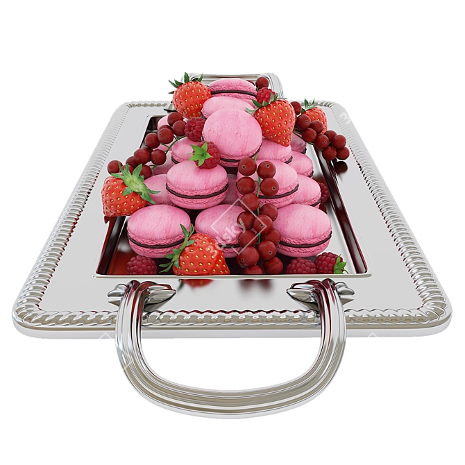 Berrylicious Macaroons: Delectable Delights with Berries 3D model image 3