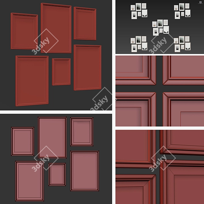 Multi-Frame Collection: Picture Frames Set 3D model image 9