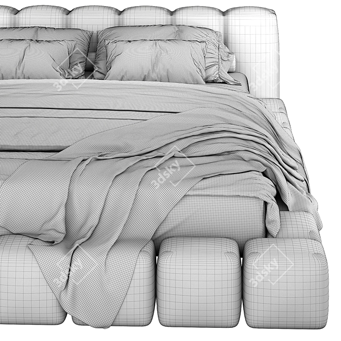 Italian Pixel Bed: Sleek and Stylish Design 3D model image 4