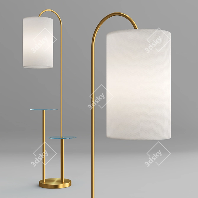 Deco Shelf Lamp: Chic and Functional 3D model image 2