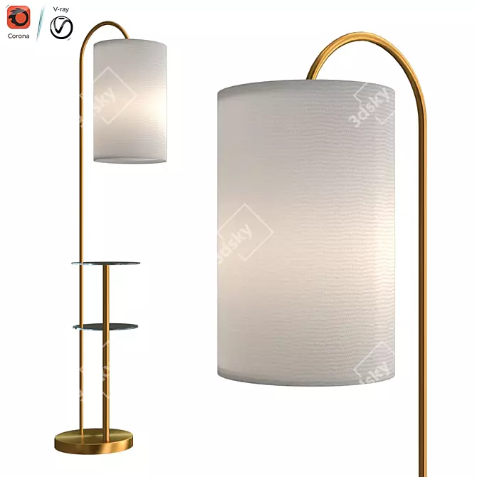 Deco Shelf Lamp: Chic and Functional 3D model image 4