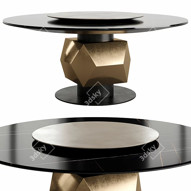Lamborghini-Inspired Round Dining Table 3D model image 1