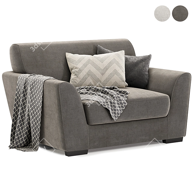 Cozy Comfort: Malmaison Snuggler Armchair 3D model image 1