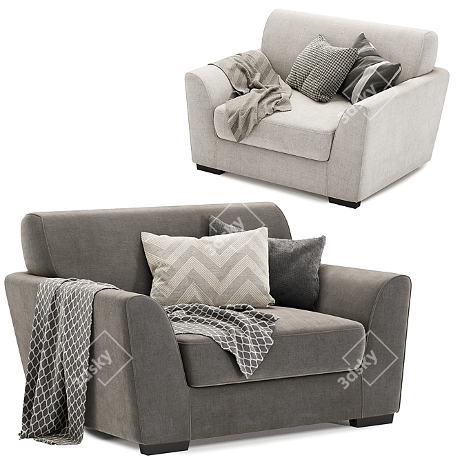 Cozy Comfort: Malmaison Snuggler Armchair 3D model image 3