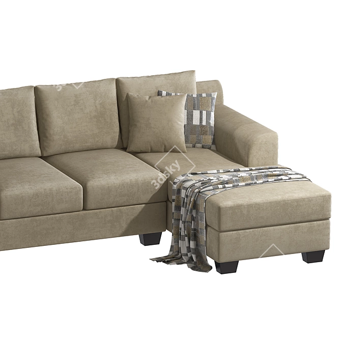 Ardsley Pewter 3-Piece Sectional 3D model image 2