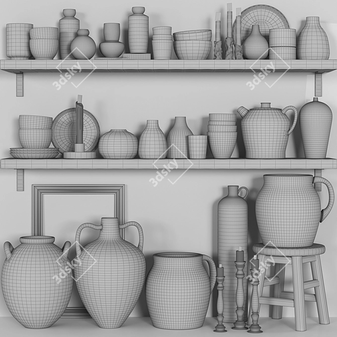 Elegant Decorative Set 05 - Perfect for Close-up Renders! 3D model image 5