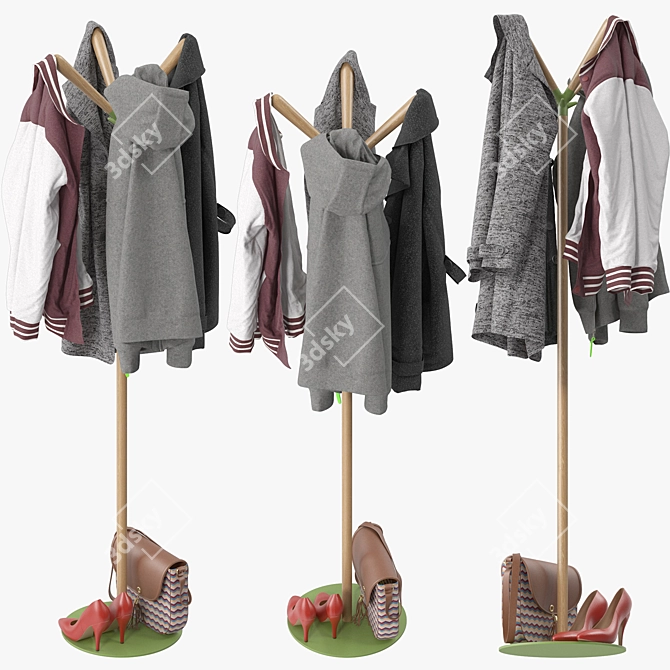 Rexite Sioux Coat Rack: Stylish and Functional 3D model image 2