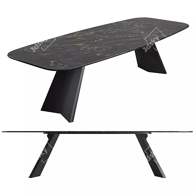 ICARO Ceramic Top Table: Sleek Design for Elegant Dining 3D model image 1