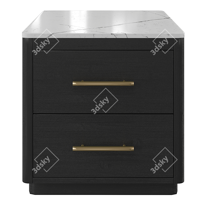 Zara Elegant Bedside Table 3D model image 2